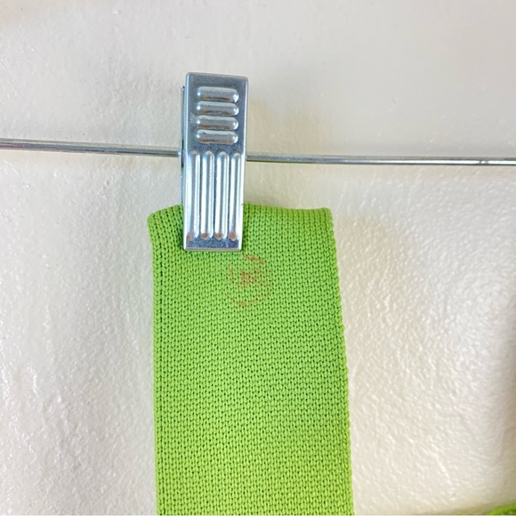 Free People Green & Cream Pistachio Bow Cotton Ribbed Knit Mini Tote Bag - Picture 6 of 6